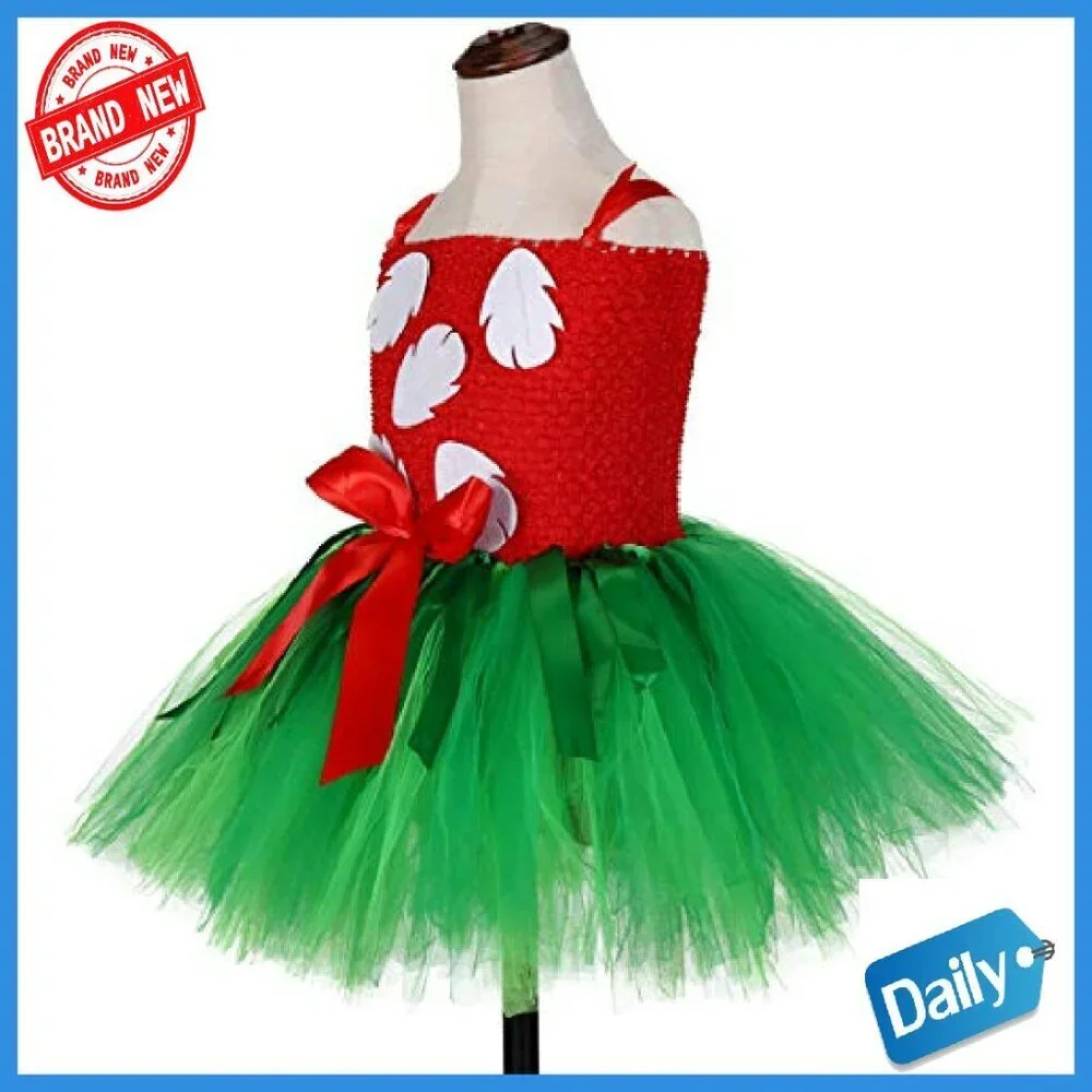 Girls Hawaiian Tutu Dress with Headband and Wristband 1-10Y